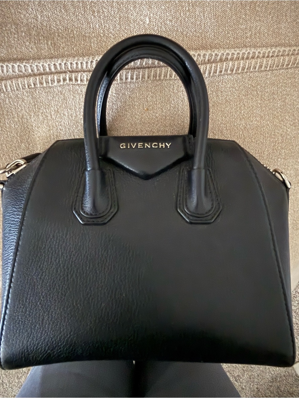 Classic Black Leather Top-Handle Women's Handbag
